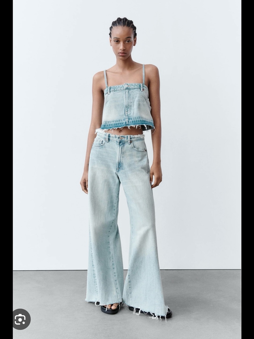 Zara Light Blue denim tank - Women NWOT